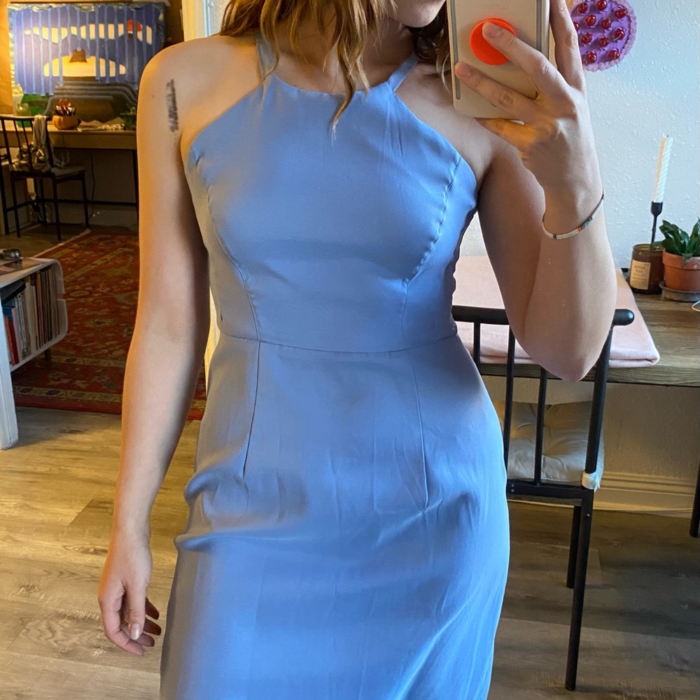 Blue halter dress